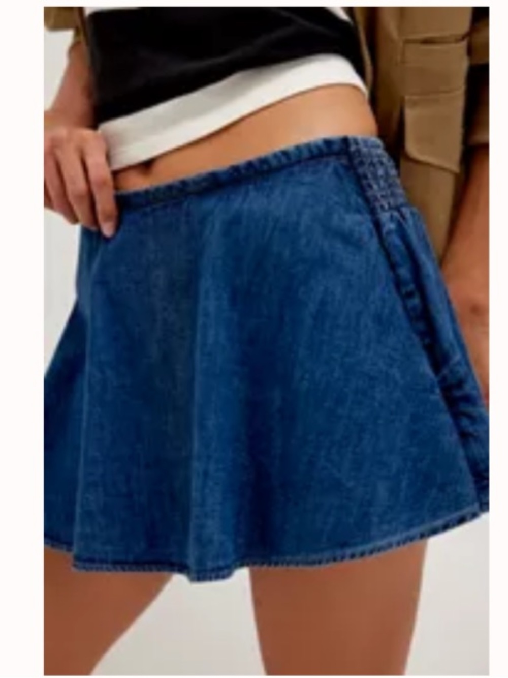 We The Free Mid Indigo Denim Circle Skirt